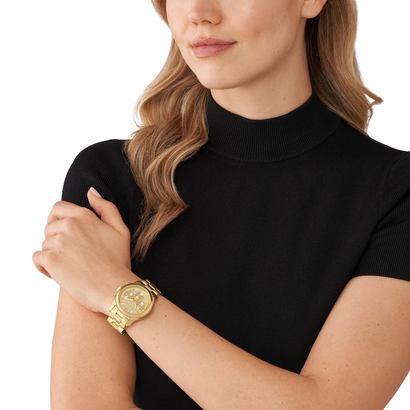 Michael Kors Runway LadiesÃ¢ Gold Tone Bracelet Watch
