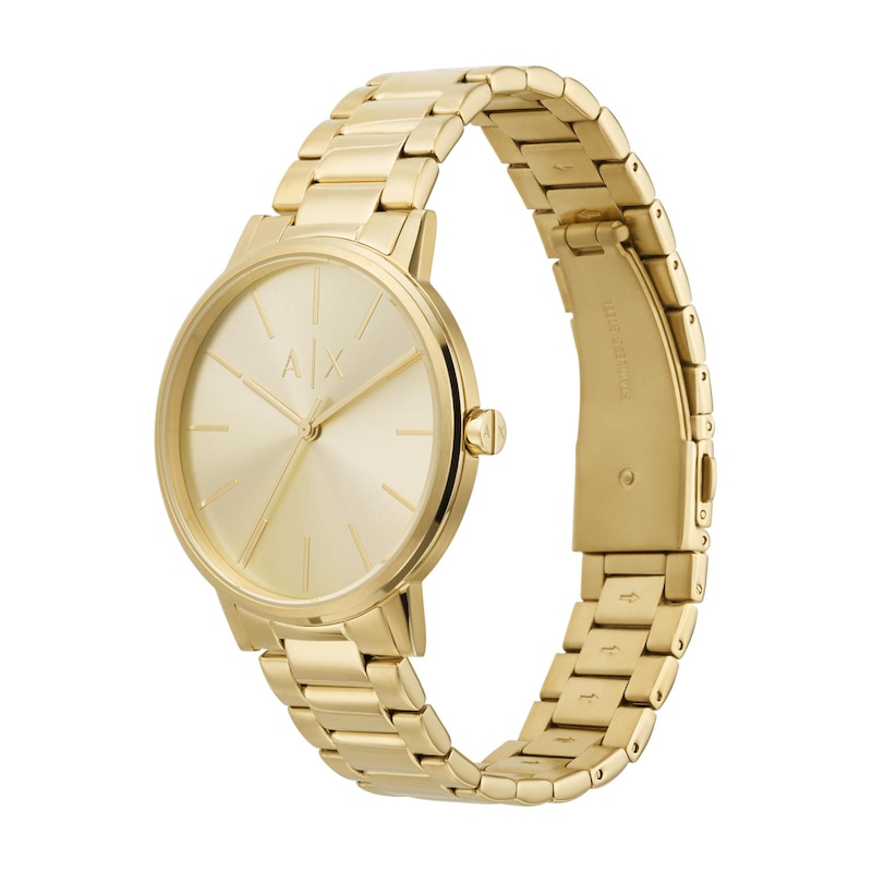  A｜X ARMANI EXCHANGE Men's Chronograph Gold-Tone Stainless Steel  Bracelet Watch (Model: A