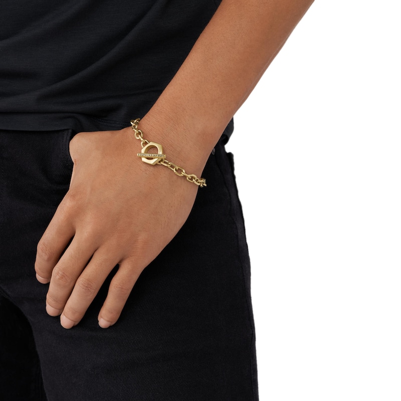 Armani Exchange Men's Gold Tone Steel Chain Toggle Bracelet