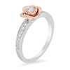 Thumbnail Image 1 of Enchanted Disney Fine Jewellery Rose Gold Diamond Belle Dainty Rose Ring