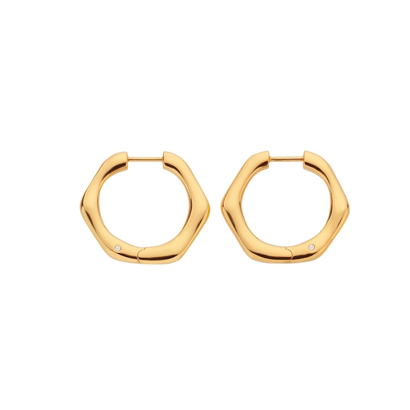 Main Image 1 of Hot Diamonds X Jac Jossa Fluid Gold Plated Diamond Earrings