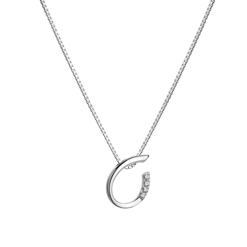 Hot Diamonds Rhodium Plated Silver Diamond Teardrop Pendant