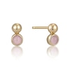 Thumbnail Image 1 of Ania Haie 14ct Gold Plated Sterling Silver Rose Quartz Orb Earrings