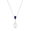 Thumbnail Image 0 of Sterling Silver Pearl & Created Sapphire Pendant