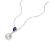 Thumbnail Image 1 of Sterling Silver Pearl & Created Sapphire Pendant