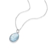 Thumbnail Image 1 of Sterling Silver Faceted Blue Shell & Crystal Oval Pendant