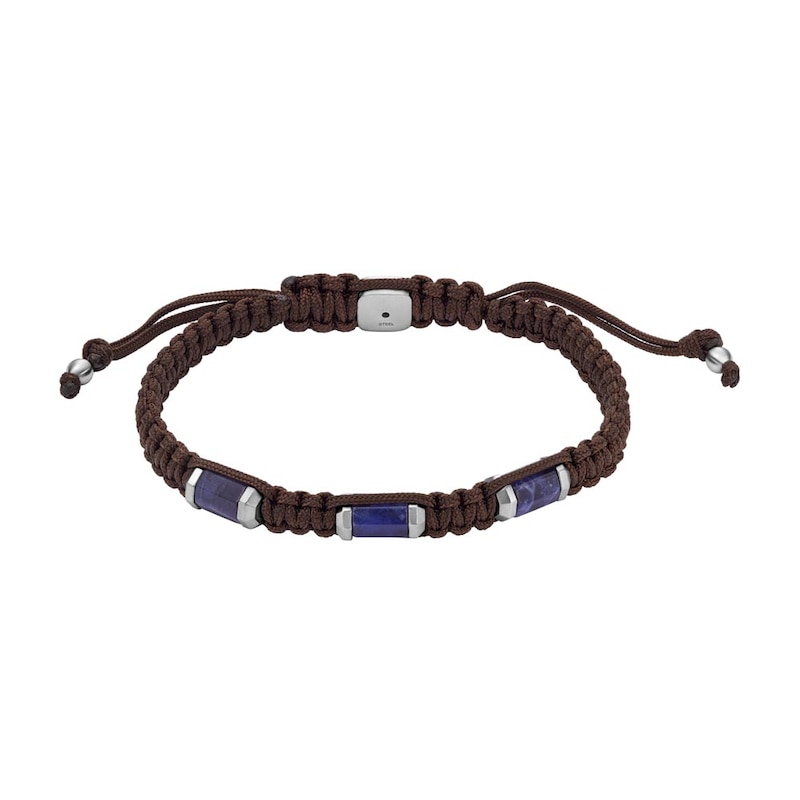 Main Image 1 of Fossil All Stacked Up Men's Sodalite Station Bracelet