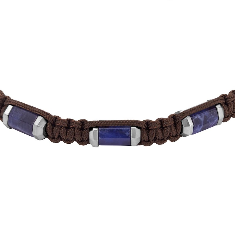 Main Image 2 of Fossil All Stacked Up Men's Sodalite Station Bracelet