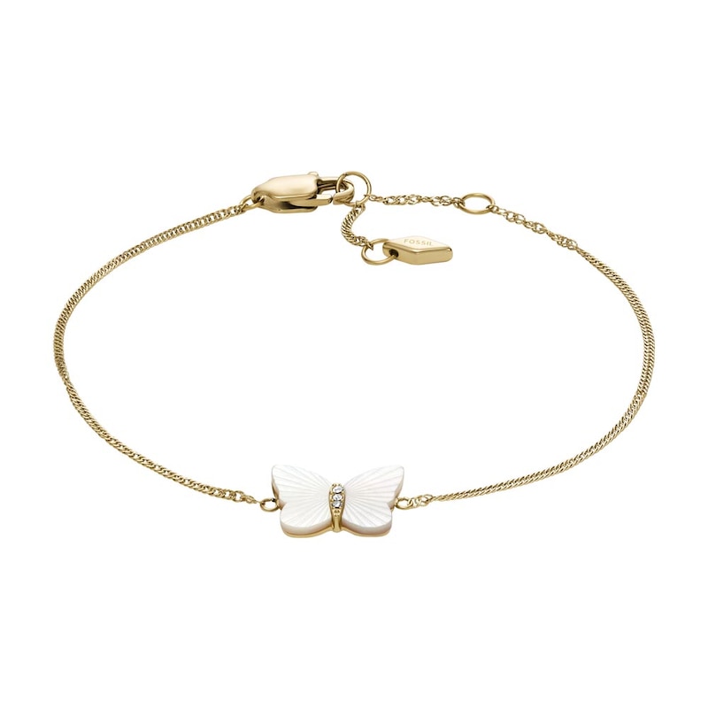 Fossil Radiant Wing Mother of Pearl Butterfly Chain Bracelet | H.Samuel