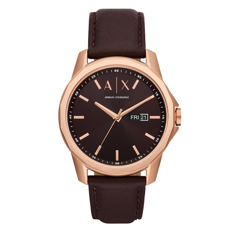 Main Image 1 of Armani Exchange Men's Brown Leather Strap Watch