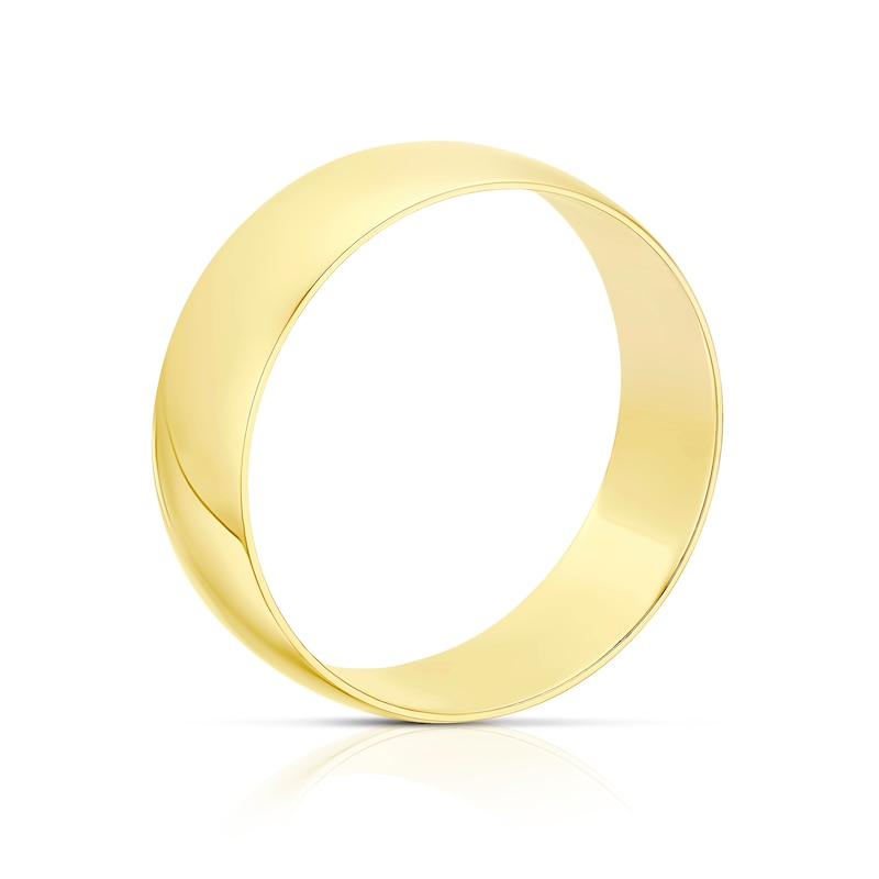9ct Yellow Gold 7mm Heavy D Shape Ring