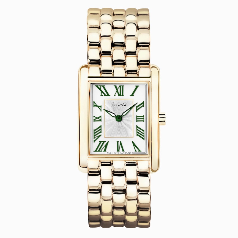 Accurist Ladies' Rectangle 26mm Dial Gold Tone Stainless Steel Watch