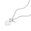 Thumbnail Image 1 of Sterling Silver T-Bar Heart Rope Chain Pendant Necklace