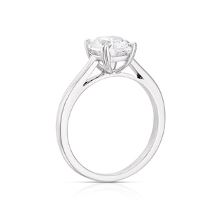 Sterling Silver Created White Sapphire Oval Shape Solitaire Ring | H.Samuel