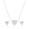 Thumbnail Image 0 of Sterling Silver Cubic Zirconia Pave Heart Pendant & Earring Set