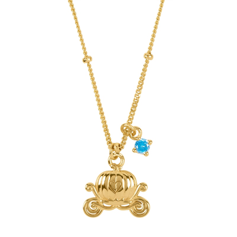 Disney Gold Plated Silver Cinderella Carriage Pendant