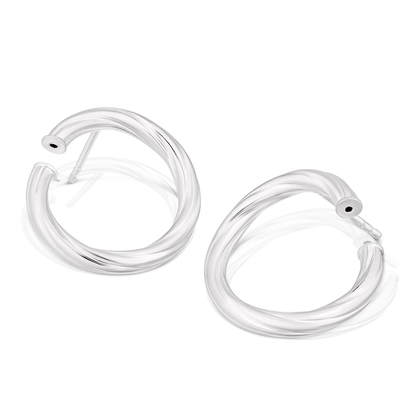 Sterling Silver Swirl Circle 10mm Hoop Earrings