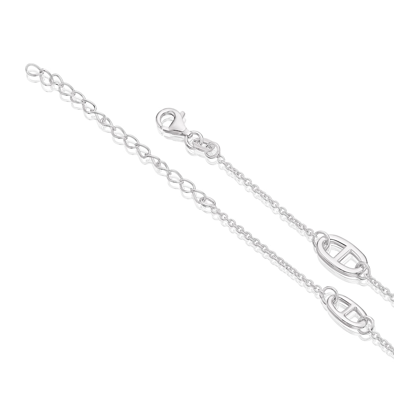 Sterling Silver Anchor Trace Pendant Necklace