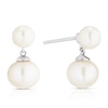 Thumbnail Image 0 of Sterling Silver Double Cultured Freshwater Pearl Drop Earrings