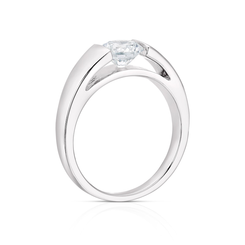 Sterling Silver Cubic Zirconia Open Centre Stone Ring Size N