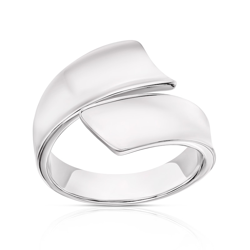 Sterling Silver Chunky Wrap Over Ring Size N