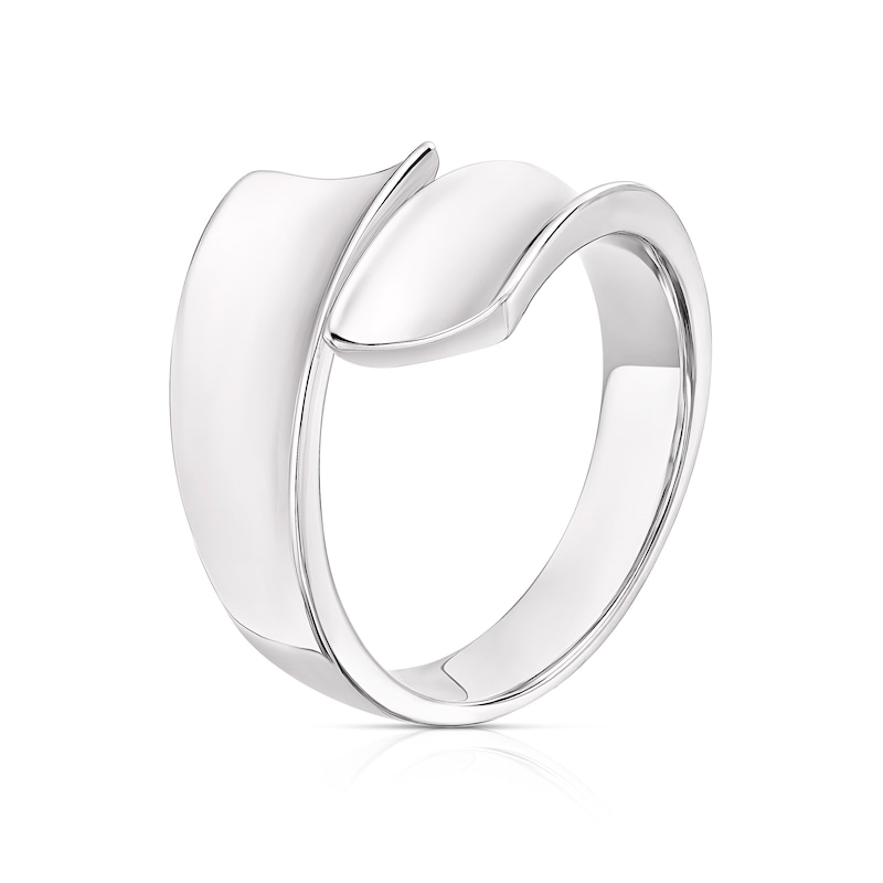 Sterling Silver Chunky Wrap Over Ring Size P
