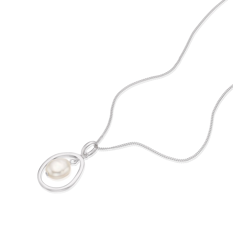 Main Image 2 of Sterling Silver Floating Cultured Freshwater Pearl Pendant Necklace