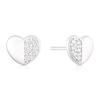 Thumbnail Image 1 of Sterling Silver Half Cubic Zirconia Stud Earrings