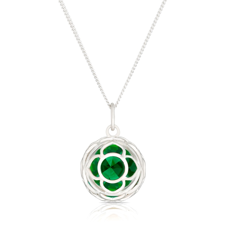 Main Image 4 of Green Heart Chakra Sterling Silver Pendant Necklace