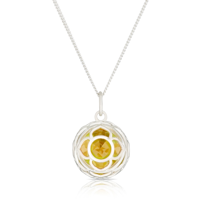 Golden Solar Plexus Chakra Sterling Silver Pendant Necklace