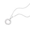 Thumbnail Image 1 of Sterling Silver Cubic Zirconia Open Twist Circle Pendant Necklace