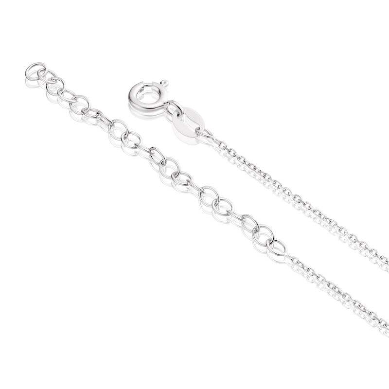 Sterling Silver Cubic Zirconia Open Twist Circle Pendant Necklace