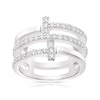 Thumbnail Image 1 of Sterling Silver Cubic Zirconia Triple Row Ring Size N