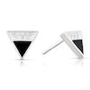 Thumbnail Image 0 of Sterling Silver Half Cubic Zirconia & Onyx Triangle Stud Earrings