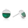 Thumbnail Image 1 of Sterling Silver Half Cubic Zirconia & Malachite Circle Stud Earrings