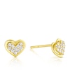 Thumbnail Image 1 of 9ct Yellow Gold Cubic Zirconia Pavé Heart Stud Earrings