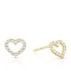 Thumbnail Image 0 of 9ct Yellow Gold Cubic Zirconia Open Heart Stud Earrings