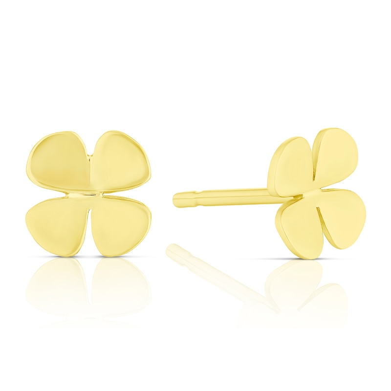 Children's 9ct Yellow Gold 4 Leaf Clover Stud Earrings