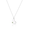 Thumbnail Image 0 of Children's Sterling Silver August Light Green Crystal Heart Pendant Necklace