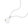 Thumbnail Image 1 of Children's Sterling Silver August Light Green Crystal Heart Pendant Necklace