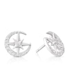 Thumbnail Image 0 of Sterling Silver Cubic Zirconia Moon & Star Celestial Stud Earrings