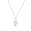 Thumbnail Image 0 of Sterling Silver Cubic Zirconia Heart Padlock Pendant Necklace