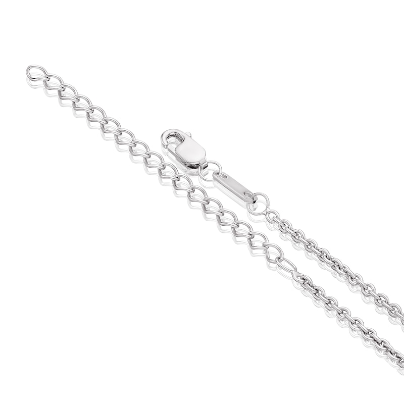 Sterling Silver Cubic Zirconia Heart Padlock Pendant Necklace