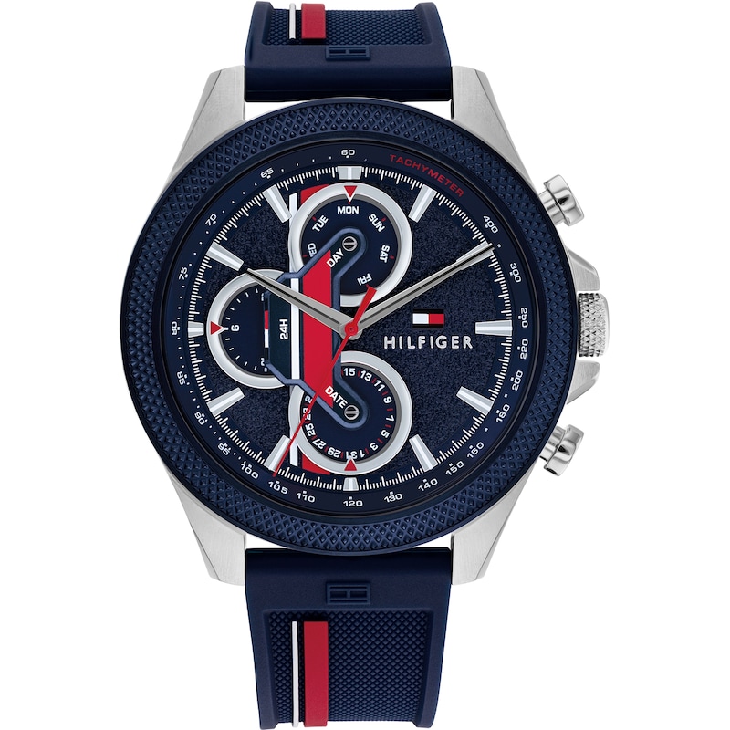 Main Image 1 of Tommy Hilfiger Men's Blue Dial Silicone Strap Watch