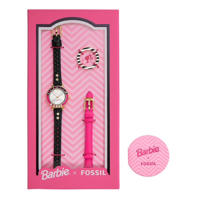 Fossil Barbie Limited Edition Watch Topring & Interchangeable Strap Box ...