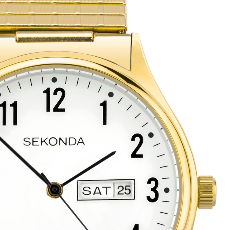 Main Image 2 of Sekonda Easy Reader Men's White Dial Gold Tone Expander Bracelet Watch