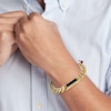 Thumbnail Image 2 of Tommy Hilfiger Men's Oynx Gold Plated Curb Chain Bracelet