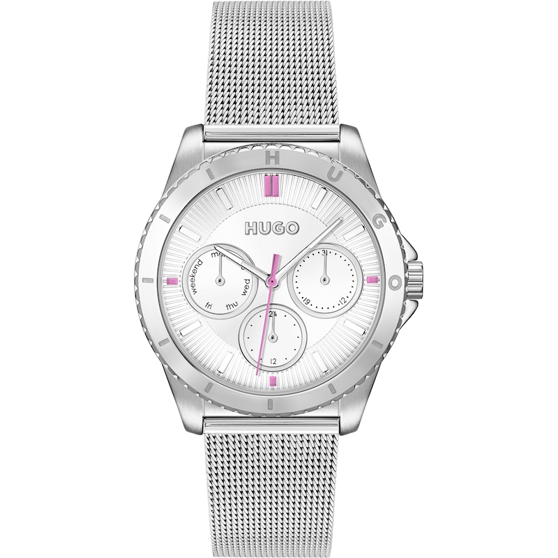 Main Image 1 of HUGO #DANCE Ladies' Silver Dial Silver Mesh Strap Watch