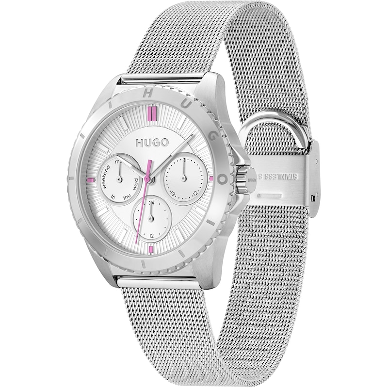 Main Image 3 of HUGO #DANCE Ladies' Silver Dial Silver Mesh Strap Watch