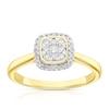 Thumbnail Image 1 of 9ct Yellow Gold 0.20ct Diamond Cushion Cluster Ring